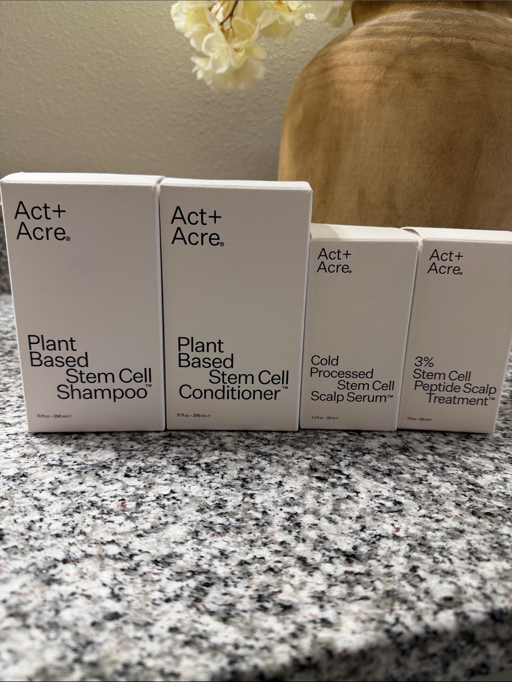 Act + Acre Stem Cell Shampoo & Conditioner, Treatment, & Scalp Serum system